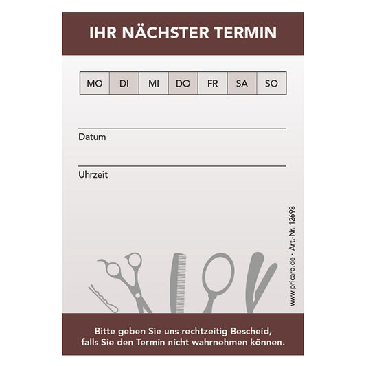 PRICARO Terminblock für Friseure (20er Pack)