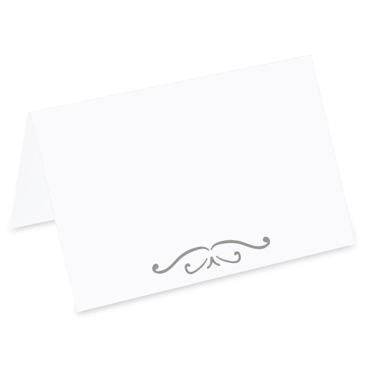 tischkarte für hochzeiten "zierde", dekor in silber, rückseite