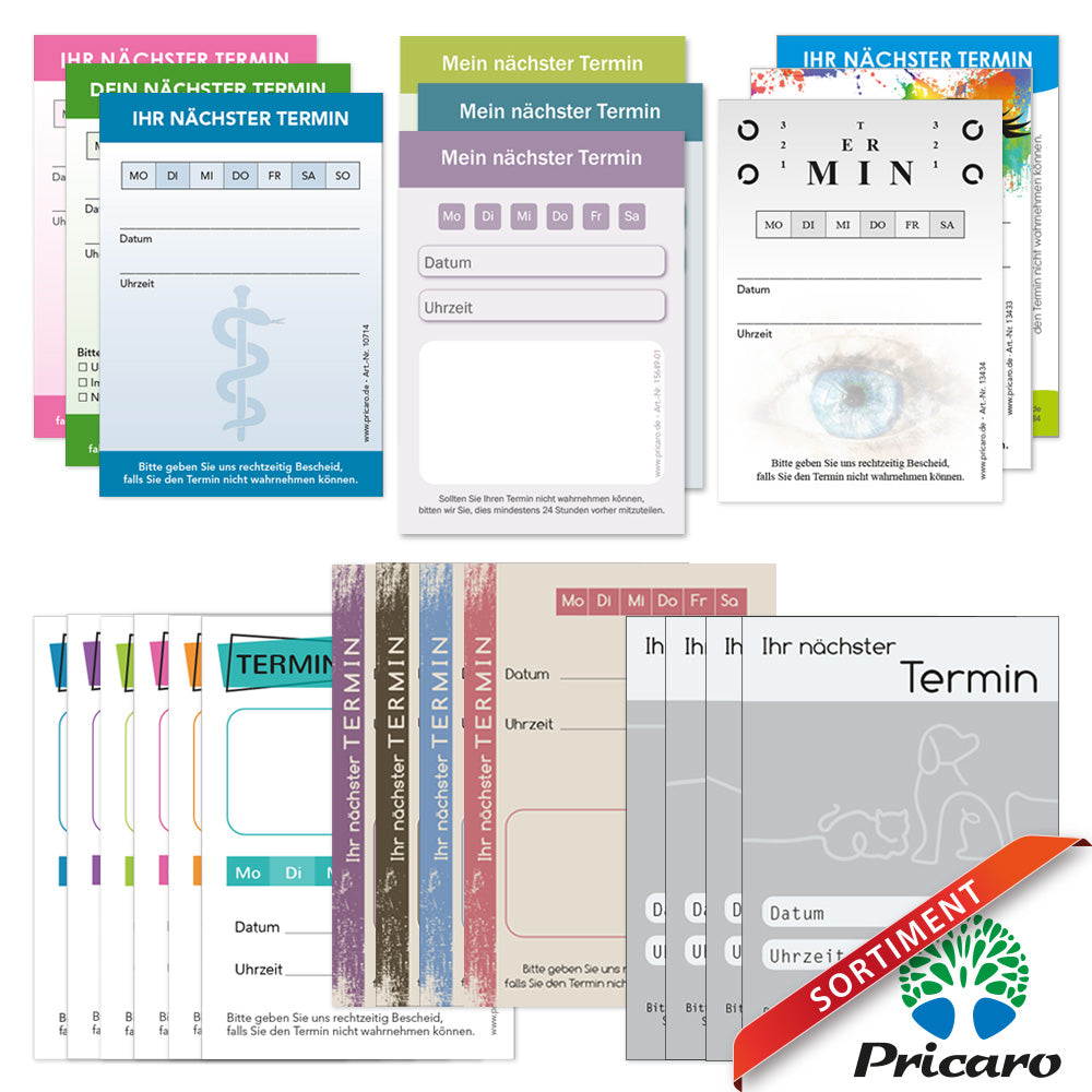 PRICARO Terminblock für Kosmetikstudios (20er Pack)