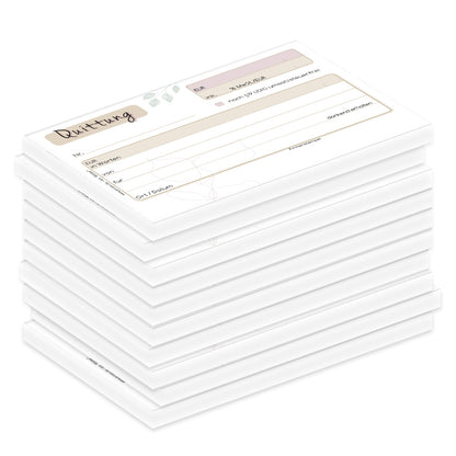 quittungsblock blätter ohne durchschlag, a6, weiße beige optik mit blättermotiven, 10er set