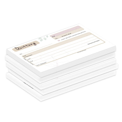 quittungsblock blätter ohne durchschlag, a6, weiße beige optik mit blättermotiven, 5er set