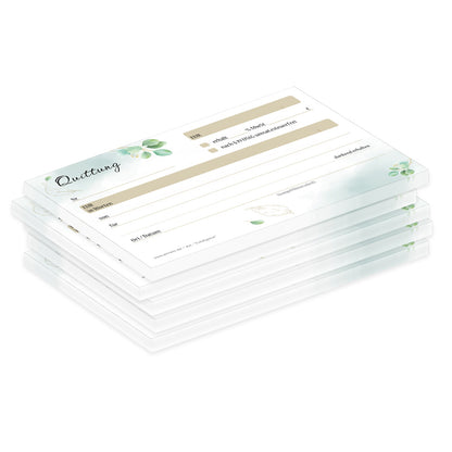 quittungsblock eukalyptus ohne durchschlag, a6, weiße beige grüne optik mit blättermotiven, 5er set