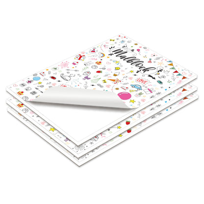 malblock mit deckblatt party mit bunten motiven, 3er set