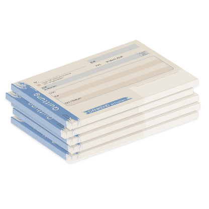 quittungsblock brushed  ohne durchschlag, a6, beige blaue optik, 5er set