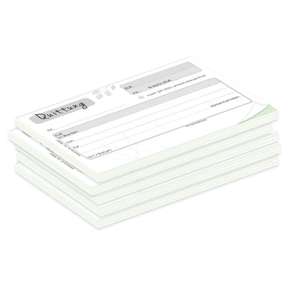 quittungsblock blätter mit durchschlag mit grünem durchschlagpapier, a6, mit blätter motiven, moderne optik, schwarz-weiß,  5er set