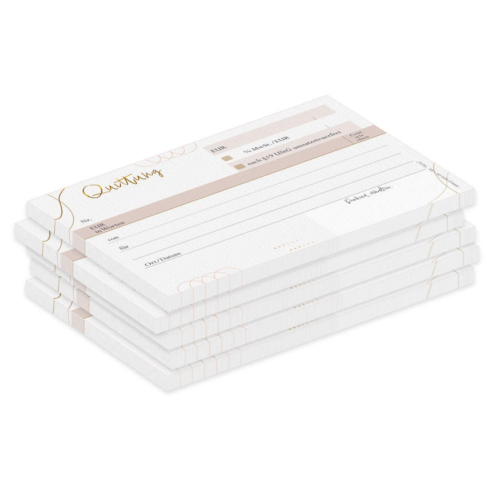 quittungsblock adria ohne durchschlag, a6, rosafarbene optik, 5er set