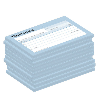 quittungsblock color match ohne durchschlag, a6, blau-weiße optik, 10er set