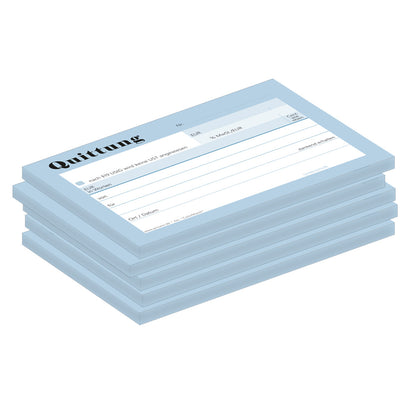 quittungsblock color match ohne durchschlag, a6, blau-weiße optik, 5er set