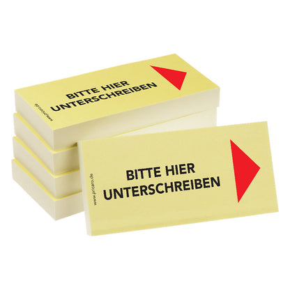 PRICARO Haftnotizen "Bitte hier unterschreiben", 100 Blatt, 5 Stück