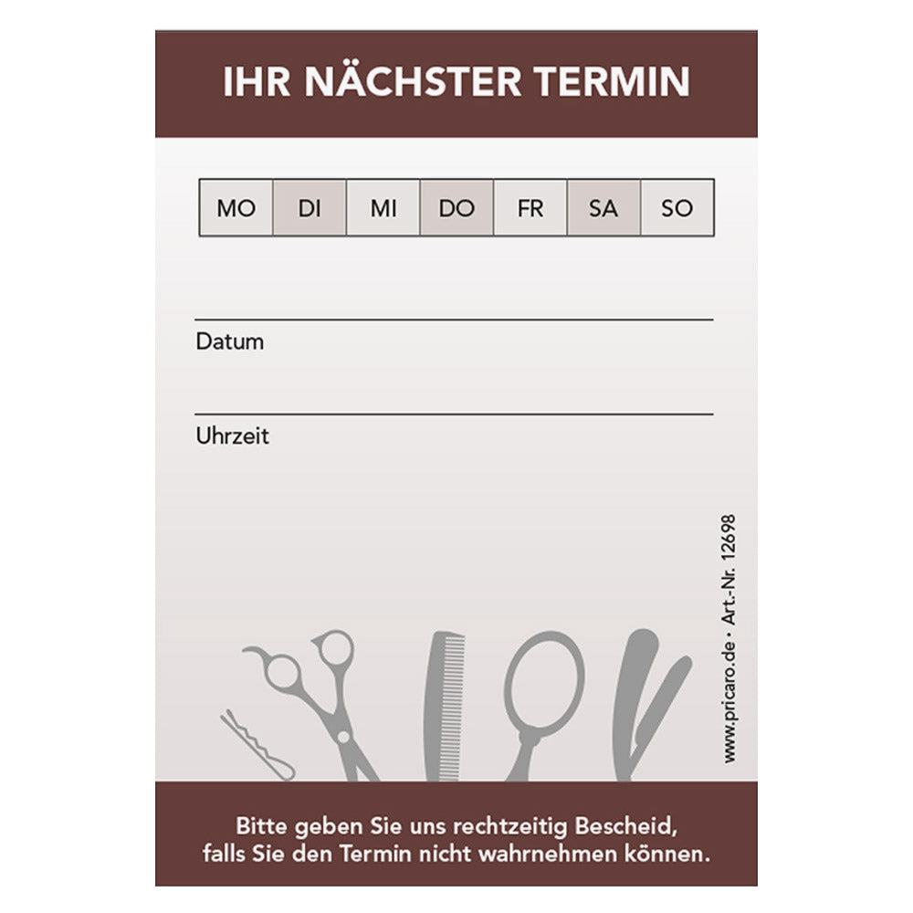 PRICARO Terminblock für Friseure (20er Pack)