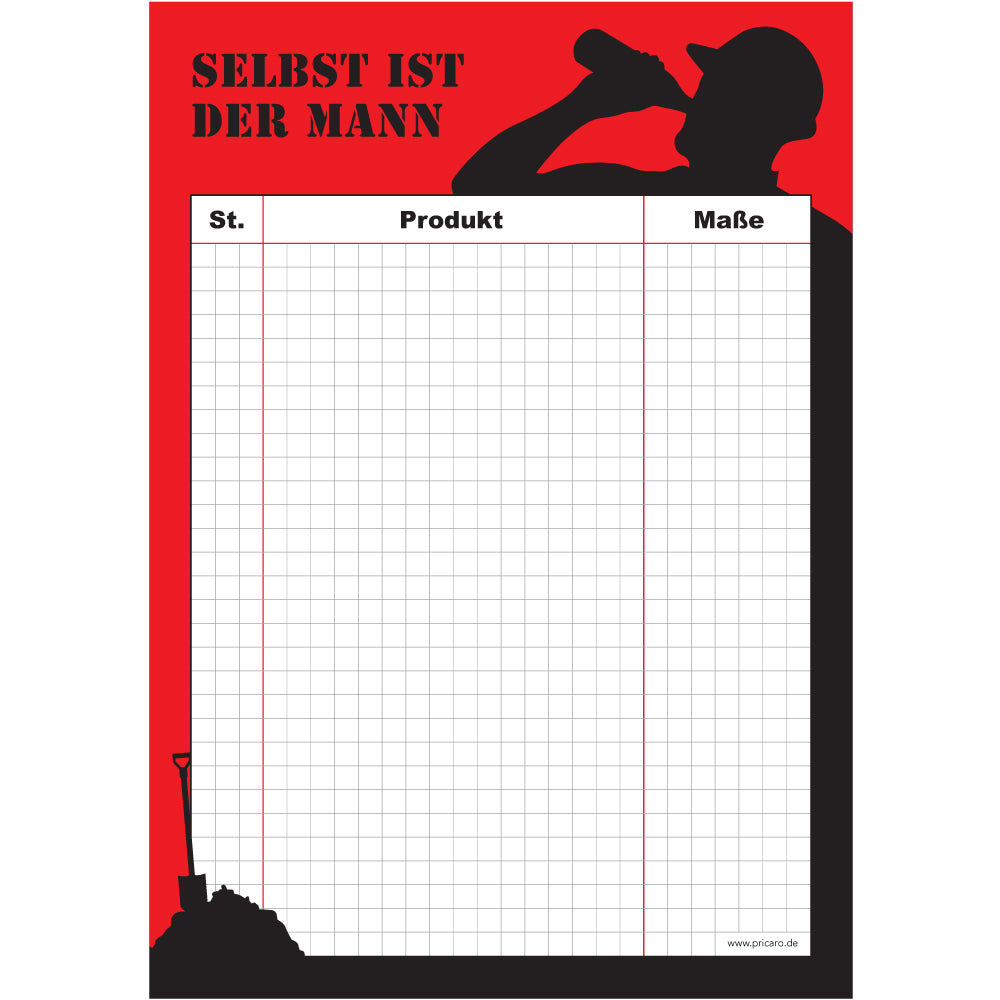 Heimwerker Einkaufsliste "Feierabend"