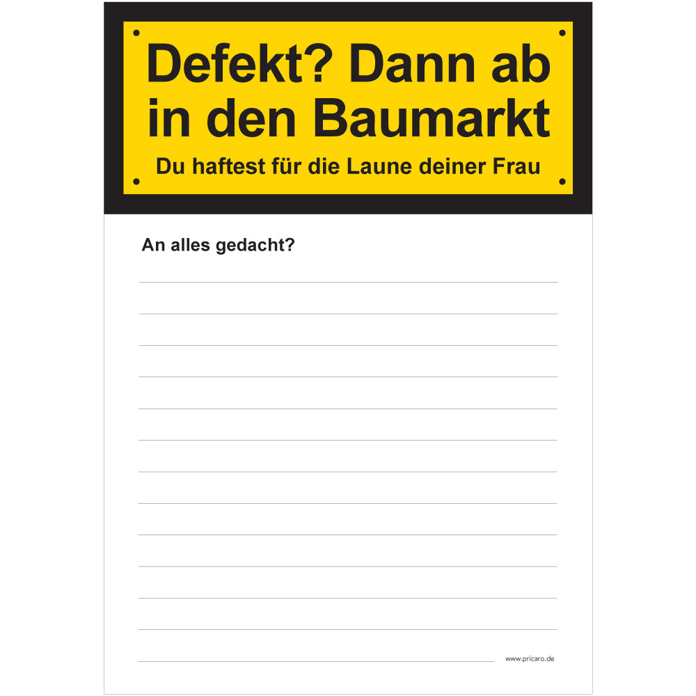 Heimwerker Einkaufsliste "Gute Laune"