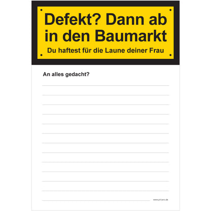 Heimwerker Einkaufsliste "Gute Laune"