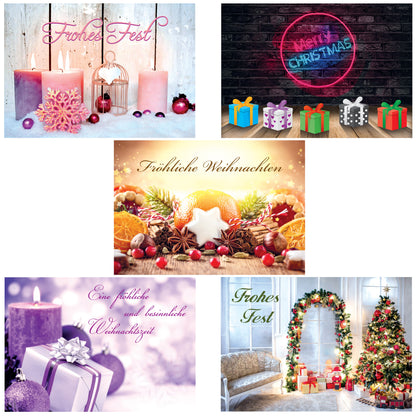 weihnachtsklappkarten motivreihe 1, frontansicht der zweiten 5 motive