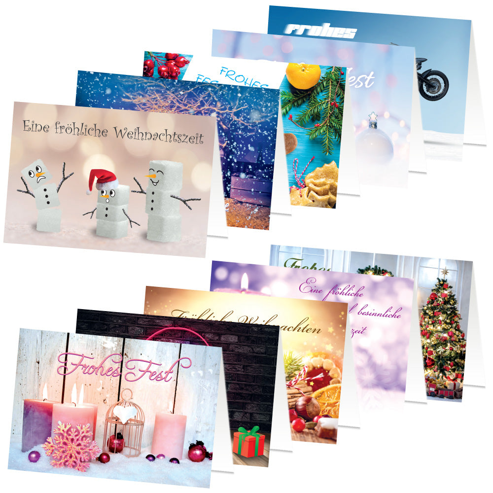weihnachtsklappkarten motivreihe 1, 10 verschiedene motive
