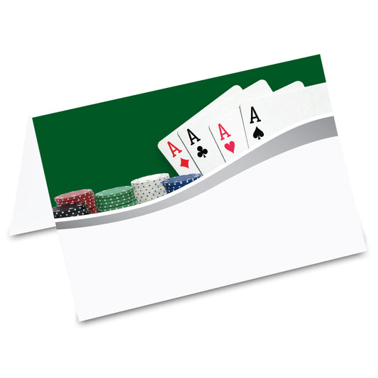 tischkarte "poker vier asse", pokerspiel auf vorderseite