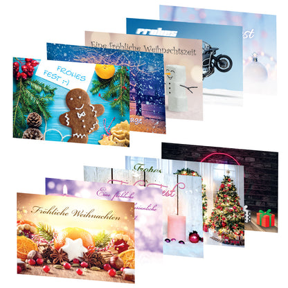 weihnachtspostkarten, motiv 1, 10 verschiedene motive, ansicht vorderseite