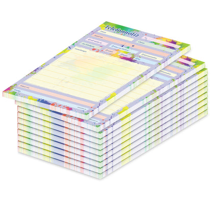 telefonnotizblock splash, bunte optik mit platz für datum, anruferinfos und anmerkungen, 10er set