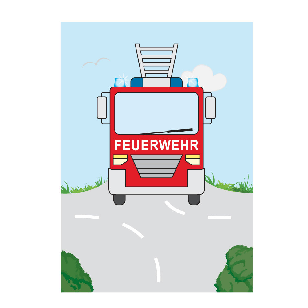 posterset "freund und helfer", motiv feuerwehr, bunte optik