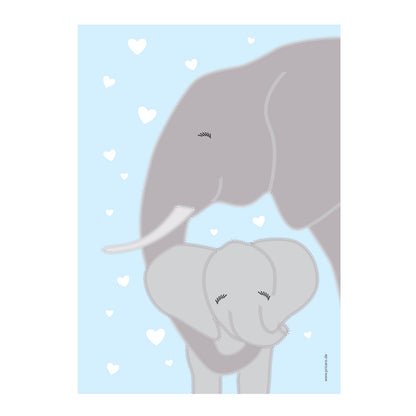 posterset "tierliebe", motiv elefantenmama mit kind