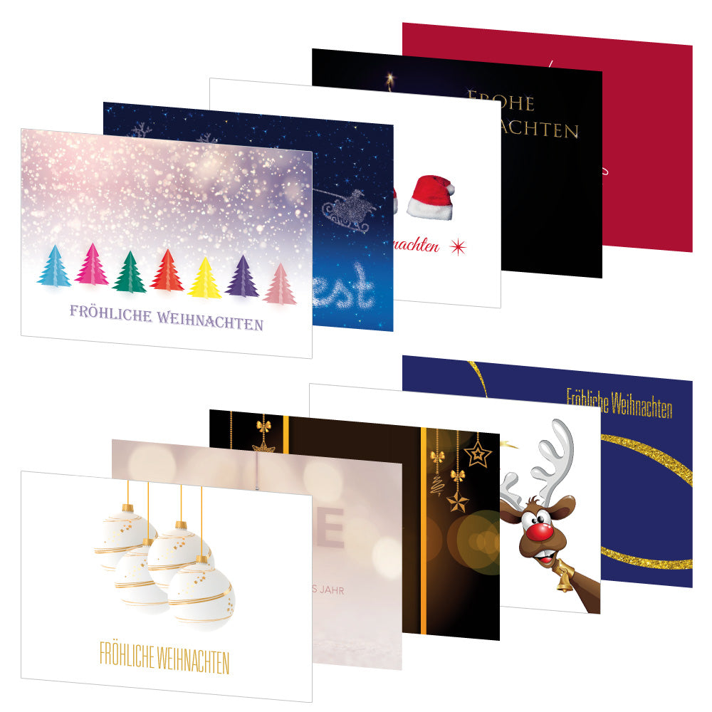weihnachtspostkarten, motiv 2, 10 verschiedene motive