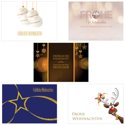 weihnachtspostkarten, motive 2, teil 2, 5 verschiedene motive