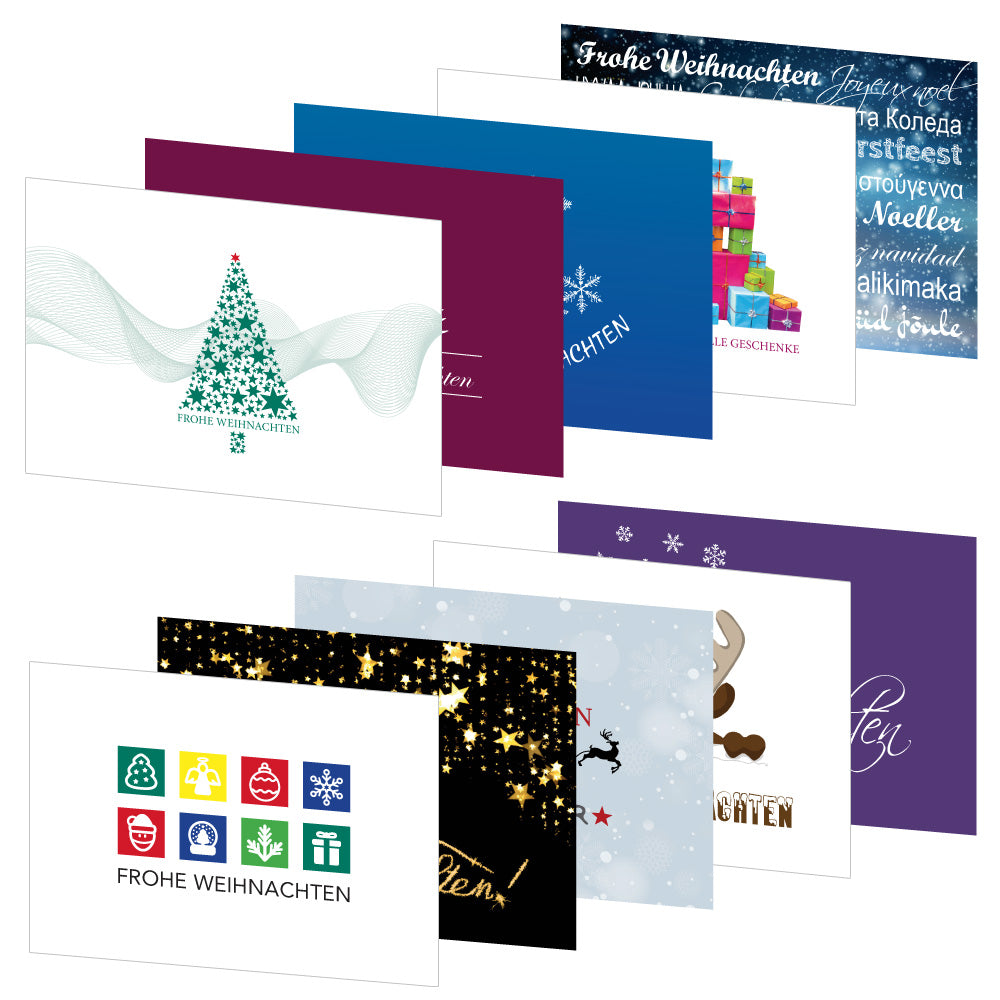 weihnachtspostkarten, motive 3, 10 verschiedene motive