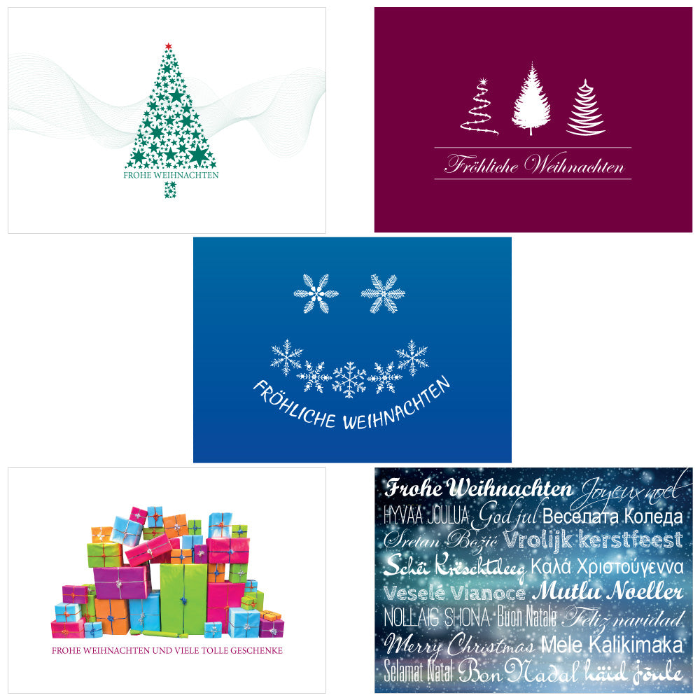 weihnachtskarten, motive 3, ansicht der enthaltenen motive