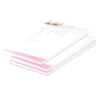 rezeptblock cupcake, a4, weiß-rosa optik, mit abgedruckten cupcakes, ausreichend platz für rezept, anleitung und zutaten, 3er set