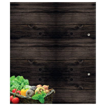 rezeptordner mediterran, a4, braune optik, rückseite, mit aufgedruckten lebensmitteln 
