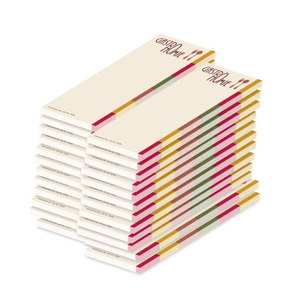 kellnerblock gastronomie allgemein, beige, bunte optik mit der aufschrift "gastronomie", 24er set