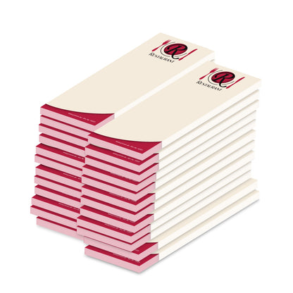 kellnerblock restaurant nobel, beige, rote optik mit der aufschrift "restuarant", 24er set