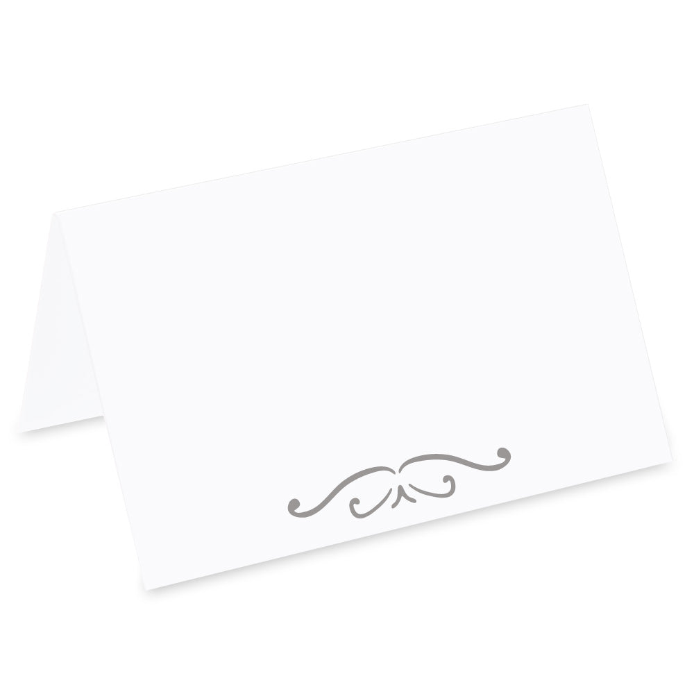 tischkarte für hochzeiten "zierde", dekor in silber, rückseite