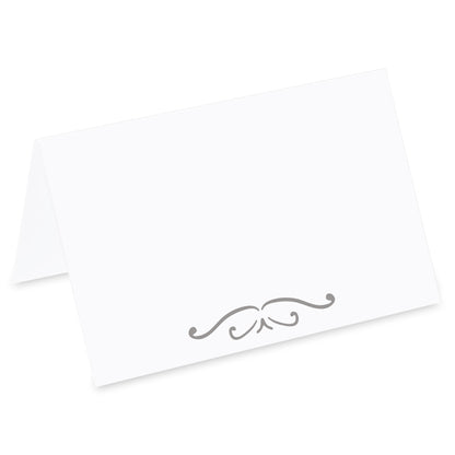 tischkarte für hochzeiten "zierde", dekor in silber, rückseite