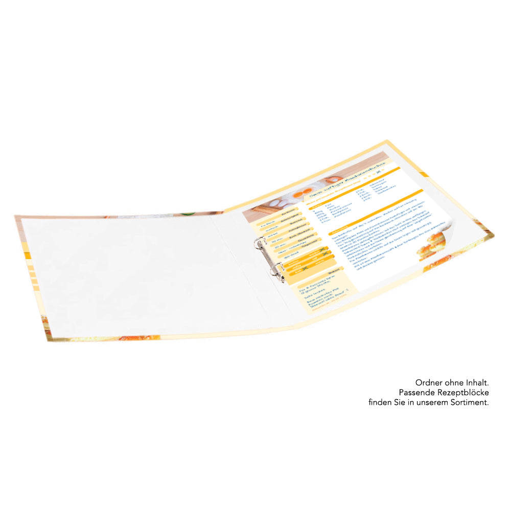 rezeptordner zutaten, geöffneter ordner mit inhalt