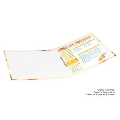 rezeptordner zutaten, geöffneter ordner mit inhalt