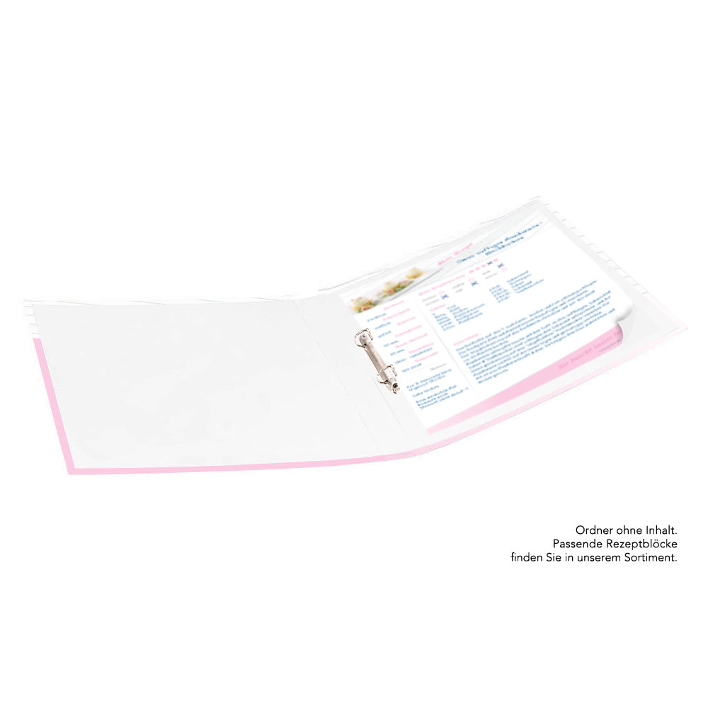 rezeptordner cupcake, geöffneter ordner mit inhalt
