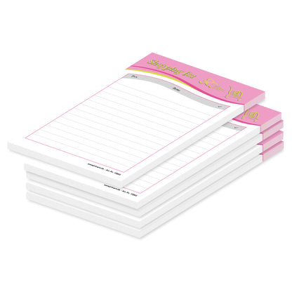 einkaufsliste speed, a6, pink, sprachversion englisch, bietet platz für stück und produkt, liniert, 5er set