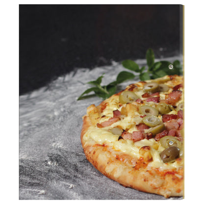 rezeptordner a4, pizza toscana rückseite, abgebildet ist eine pizza, ohne weitere aufschrift