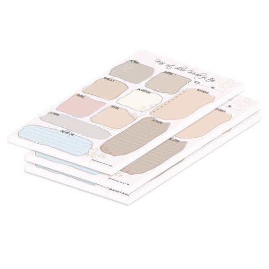 wochenplaner kontur, hochformat, rosa-beige optik, 3er set