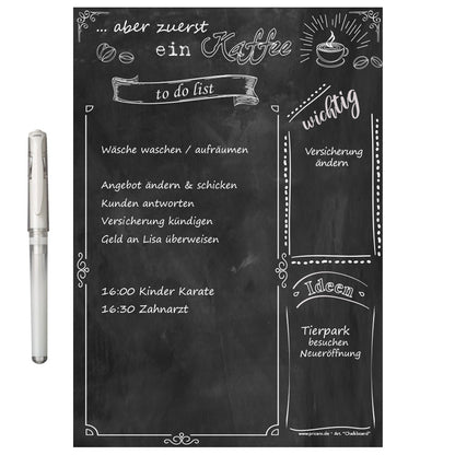 to do liste chalkboard, mit stift, a5, ausfüllbeispiel