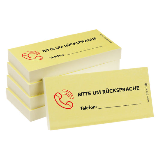 haftnotiz schmal, mit aufdruck "bitte um rücksprache", gelbe optik, 5er set