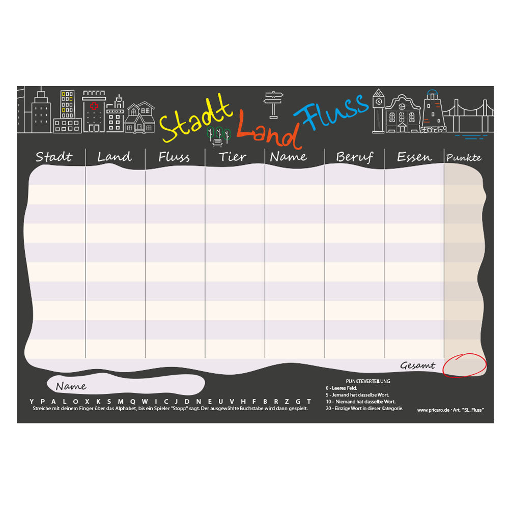 stadt land fluss spielblock