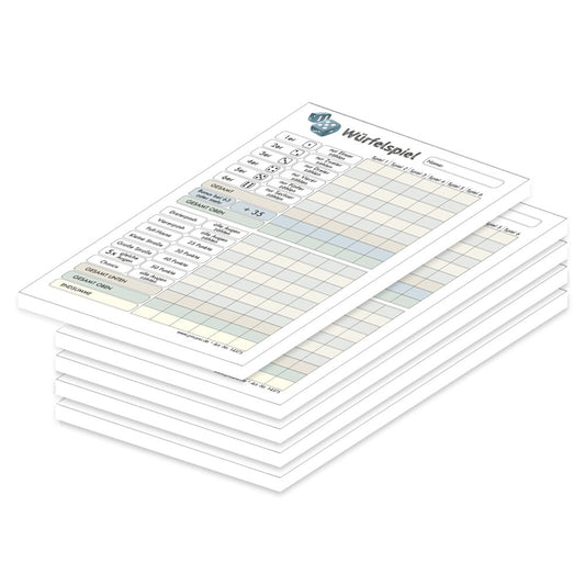 spielblock würfelspiel a6, 5 stück