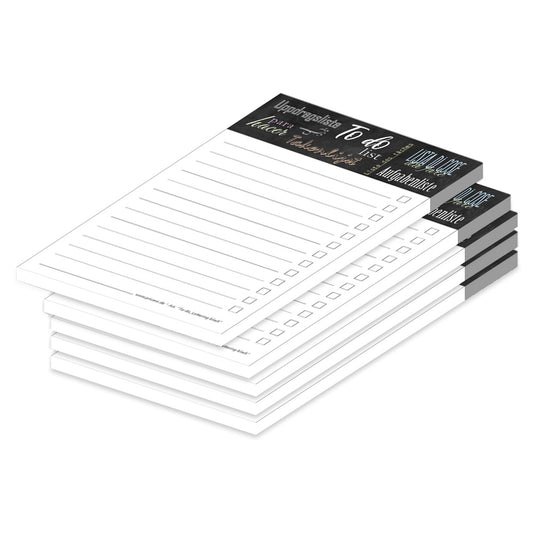 to do liste lettering-black, a6, schwarz-weiße optik, 5er set