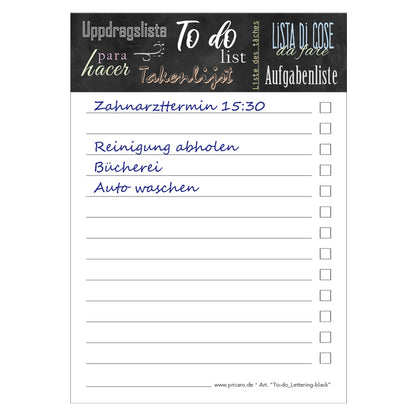to do liste lettering-black, a6, ausfüllbeispiel
