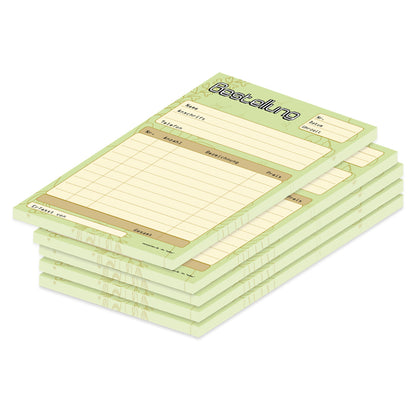 Bestellannahmeblock salbei, a5, gelb-grüne optik, platz für wichtige bestellinformationen wie kundendaten, artikeldaten, preis, uvm., 5er set