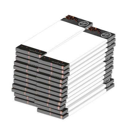 kellnerblock coffee premium, weiße bunte optik mit Kaffeebohnen und der aufschrift "coffee premium", 24er set