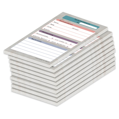 telefonnotizblock register, grau-bunte optik, mit platz für datum, anruferinfos und anmerkungen, 10er set