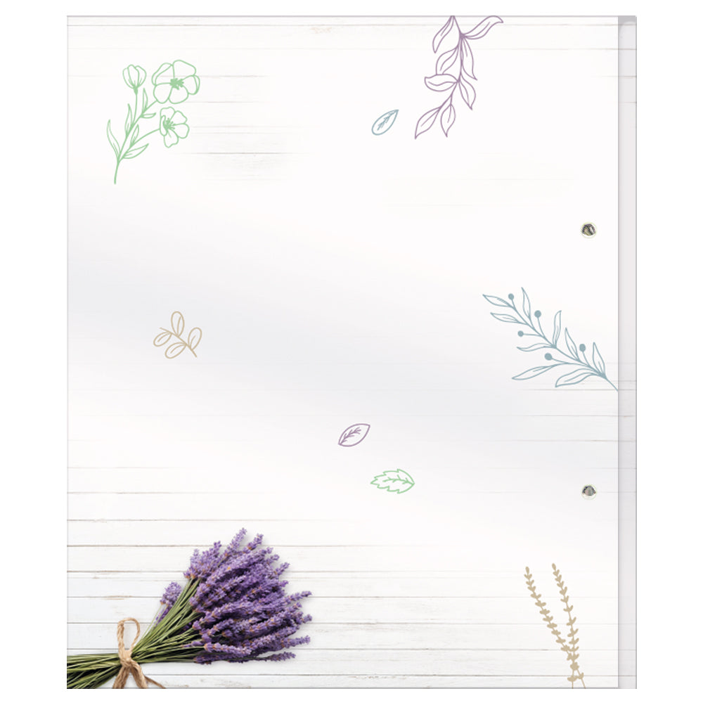 rezeptordner bouquet a4, bunte optik mit blumenmotiv, ansicht rückseite